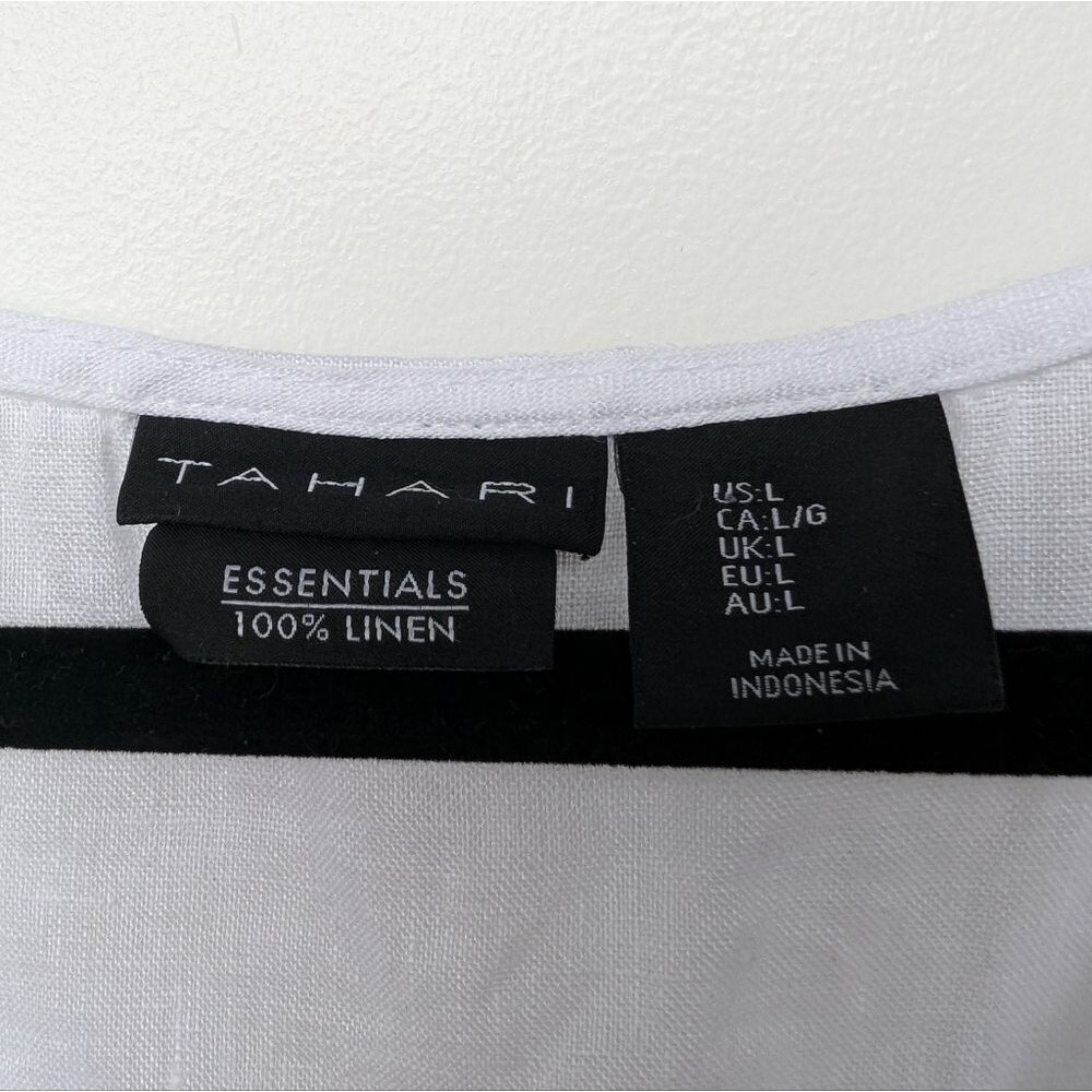 Tahari Essentials 100% Linen Lightweight Flowy V-neck Tank Top - Picture 6 of 14